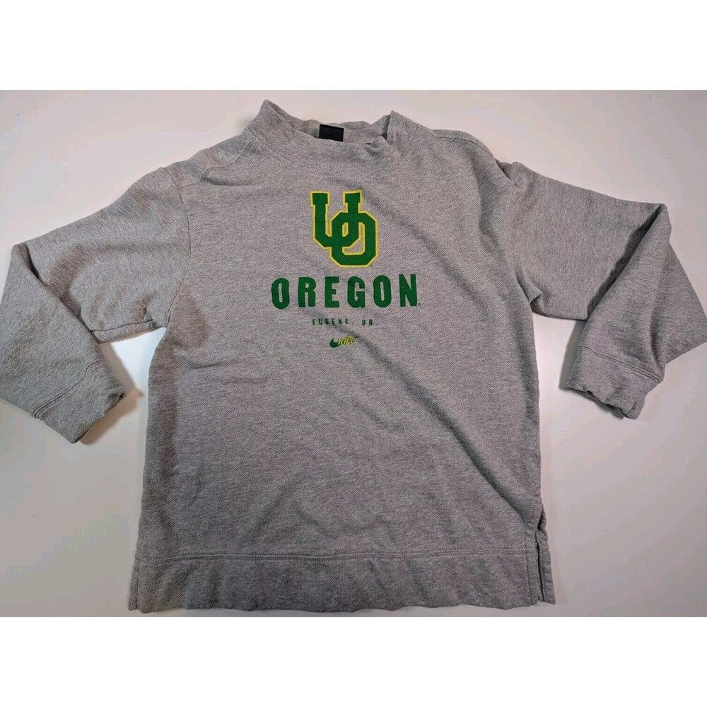 Nike Oregon Ducks Women Sweatshirt Small Mock Neck Gray Activewear Mew No Tags